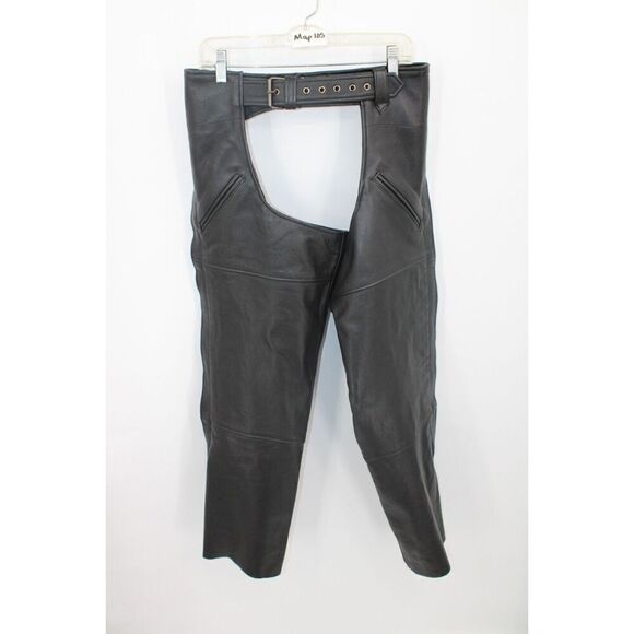 Streets & Steele Leather Motorcycle Riding Chaps M - Picture 1 of 11